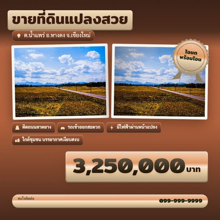 เทมเพลตโฉนดคู่ภาพที่ดิน โทน ดินเผา